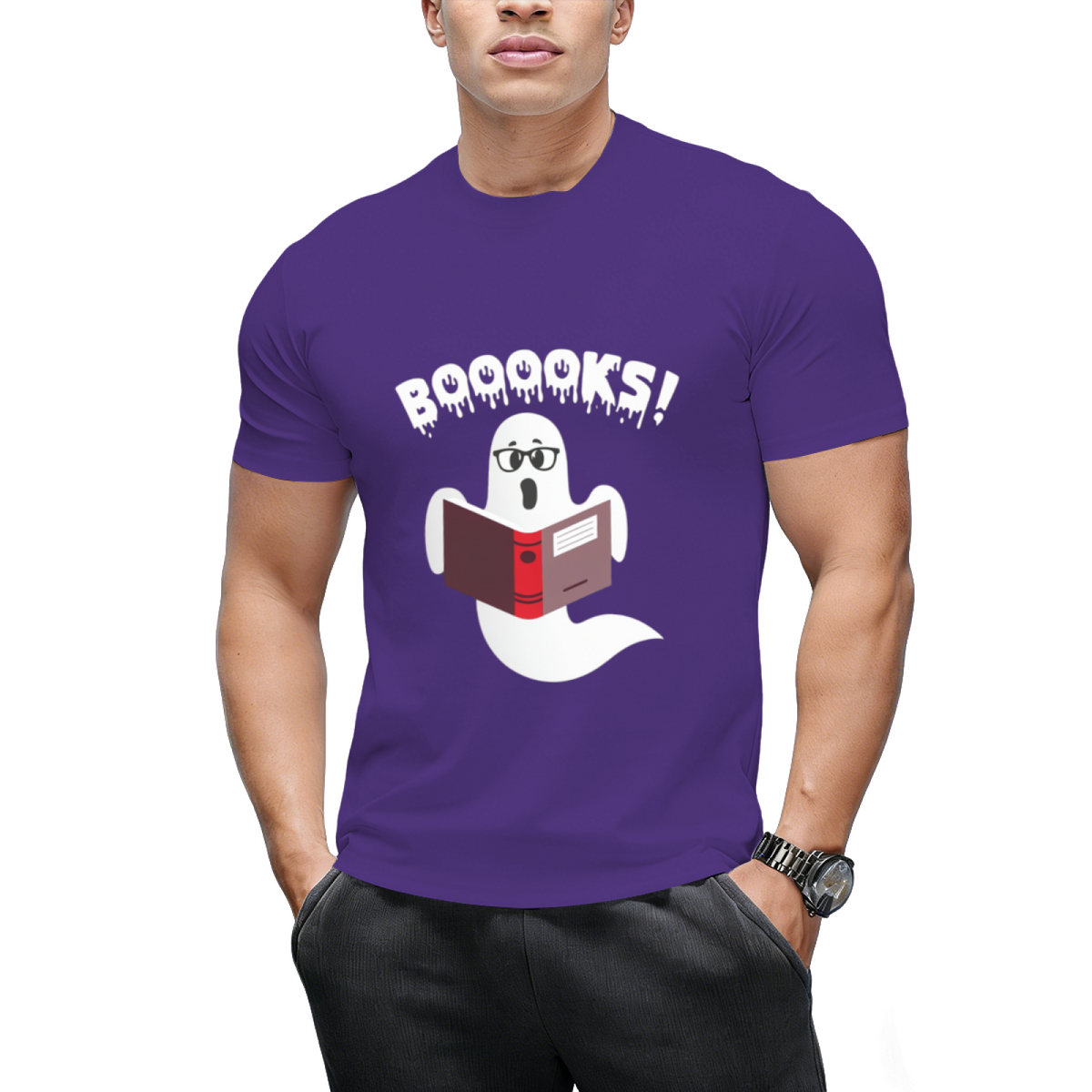Ghost Reading Books Boooks Funny Halloween T-Shirt