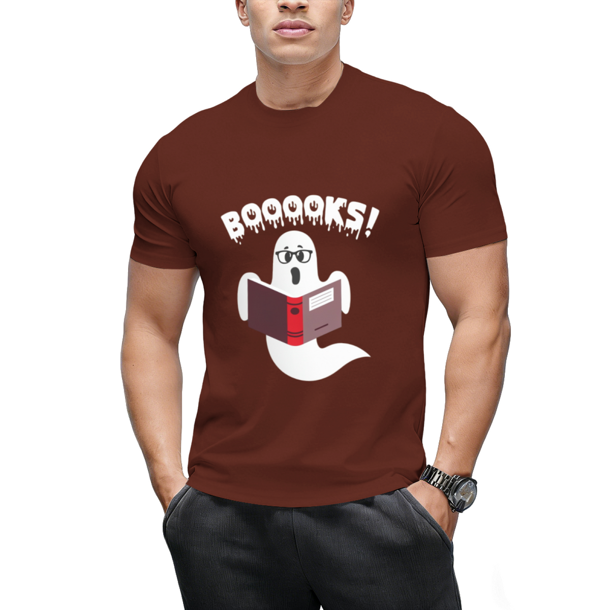 Ghost Reading Books Boooks Funny Halloween T-Shirt