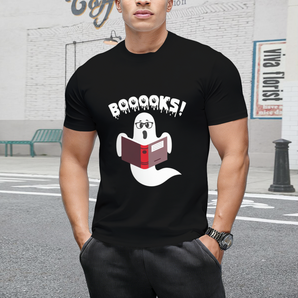 Ghost Reading Books Boooks Funny Halloween T-Shirt
