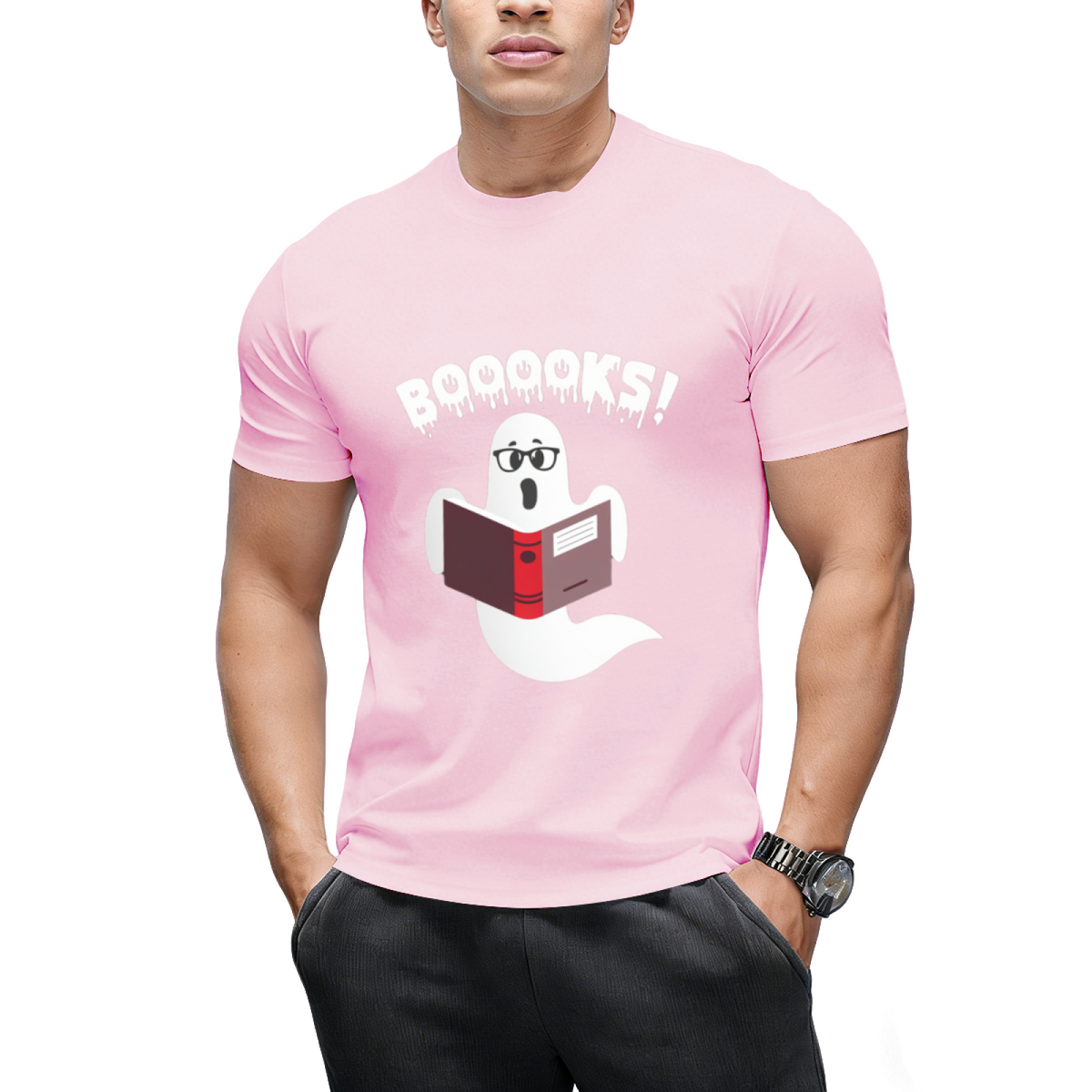 Ghost Reading Books Boooks Funny Halloween T-Shirt
