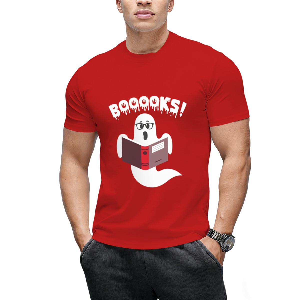 Ghost Reading Books Boooks Funny Halloween T-Shirt