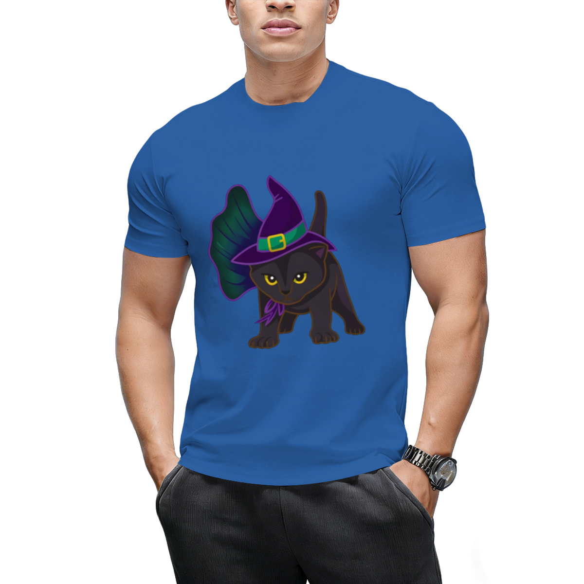 Halloween Kitten Dressed In Witch Costume T-Shirt