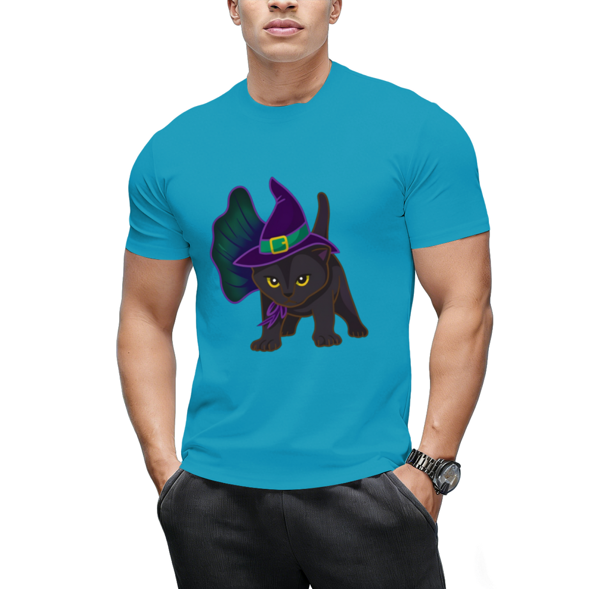 Halloween Kitten Dressed In Witch Costume T-Shirt