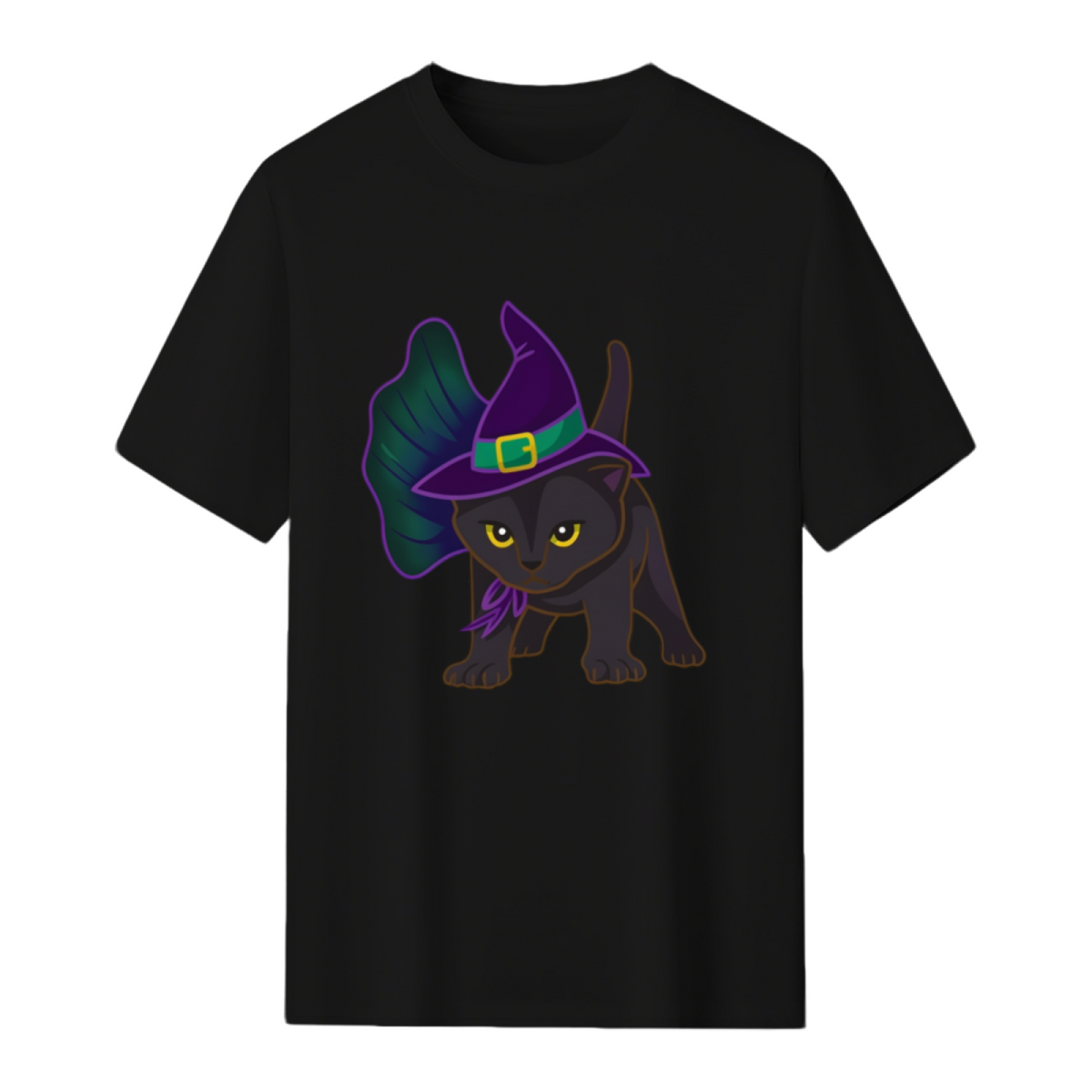 Halloween Kitten Dressed In Witch Costume T-Shirt