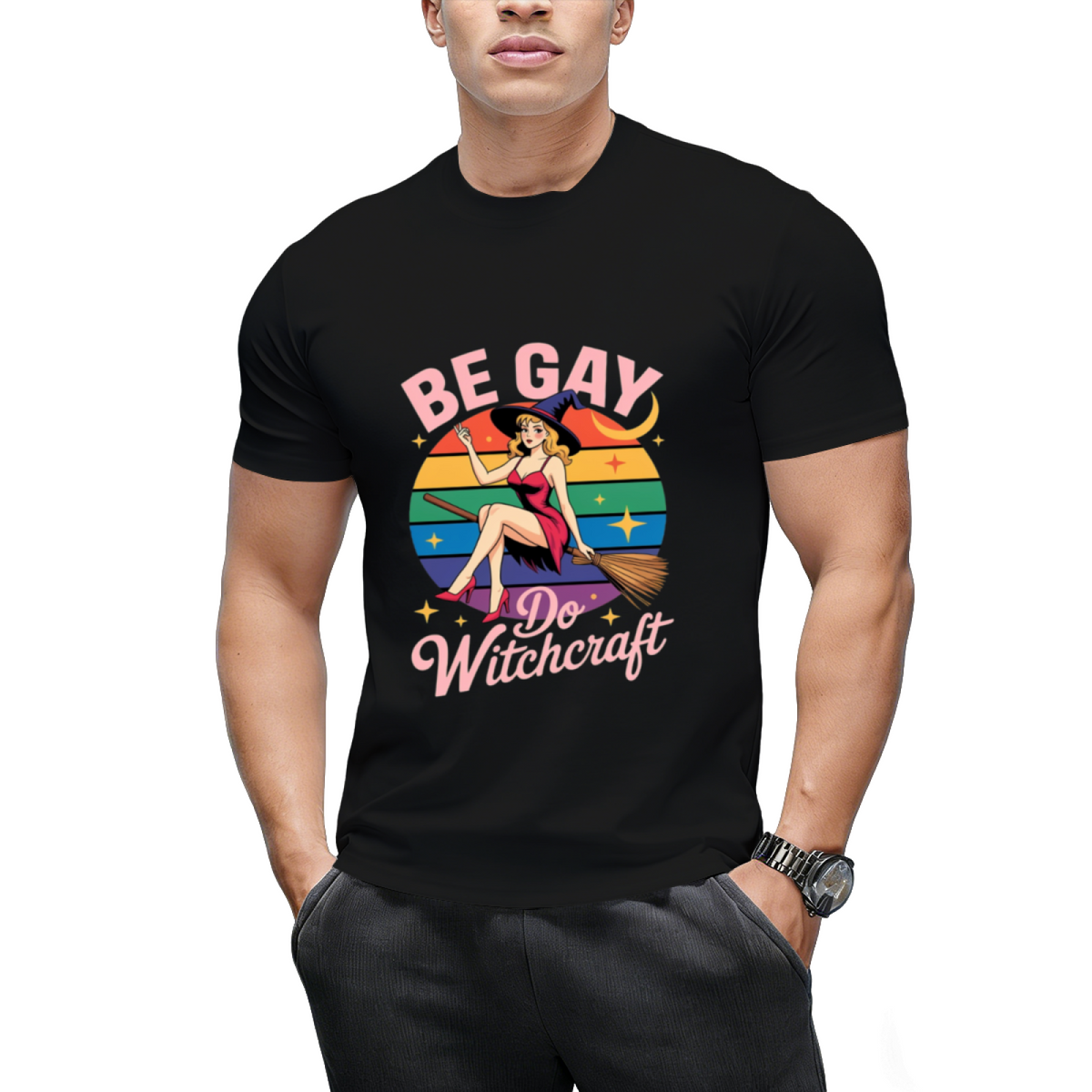 Be Gay Do Witchcraft Gay Lesbian Pagan Pride Witch Halloween T-Shirt