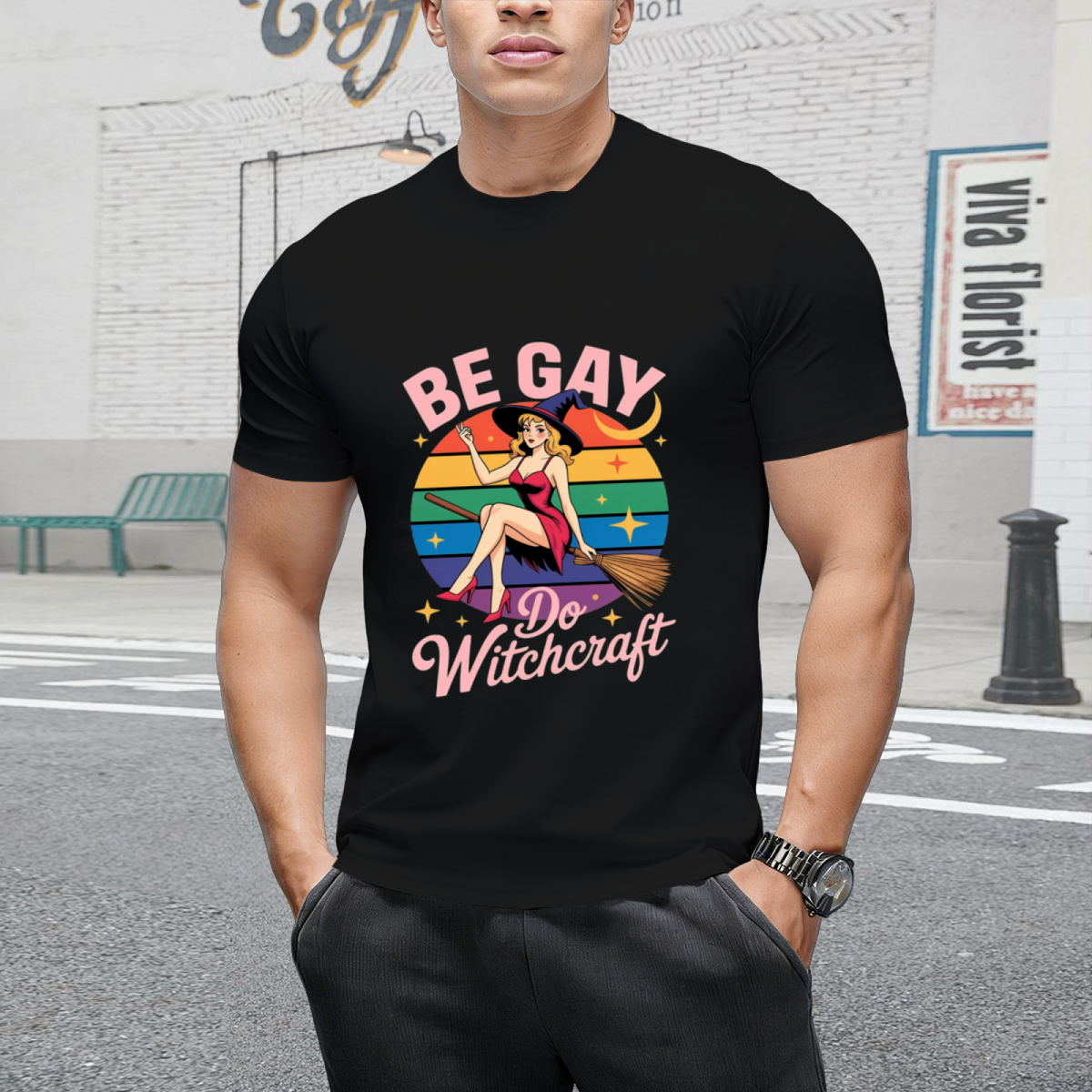 Be Gay Do Witchcraft Gay Lesbian Pagan Pride Witch Halloween T-Shirt