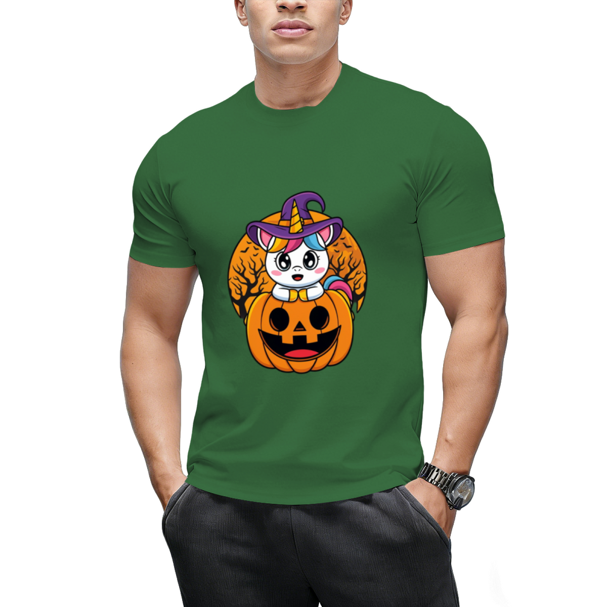 Cute Unicorn WItchy Jack O Lantern Pumpkin Halloween T-Shirt