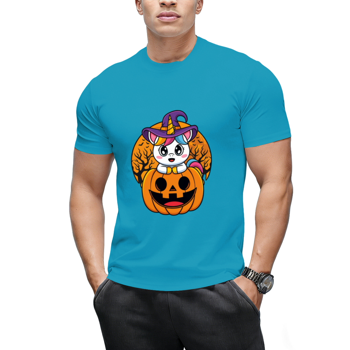 Cute Unicorn WItchy Jack O Lantern Pumpkin Halloween T-Shirt