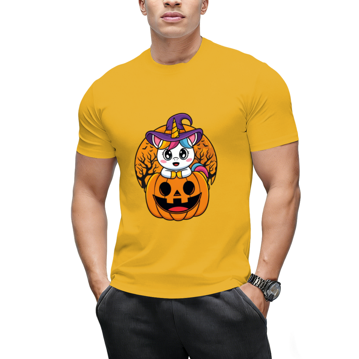 Cute Unicorn WItchy Jack O Lantern Pumpkin Halloween T-Shirt