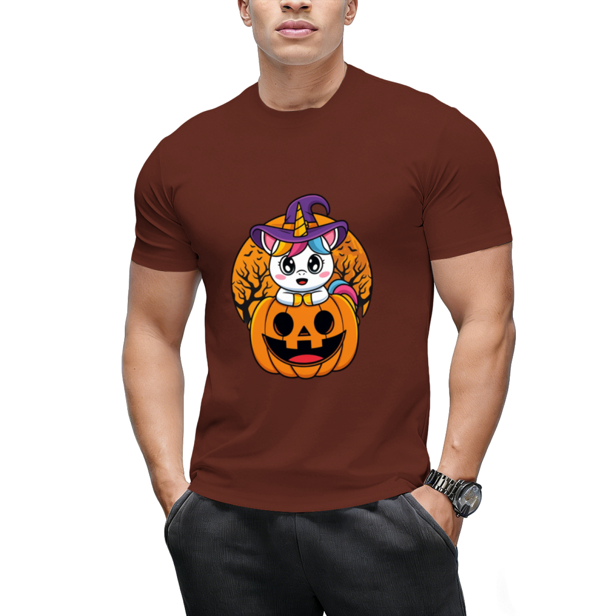 Cute Unicorn WItchy Jack O Lantern Pumpkin Halloween T-Shirt