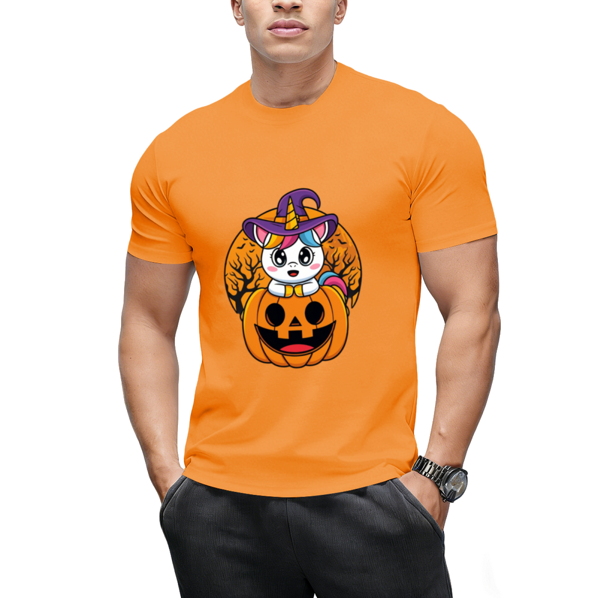 Cute Unicorn WItchy Jack O Lantern Pumpkin Halloween T-Shirt