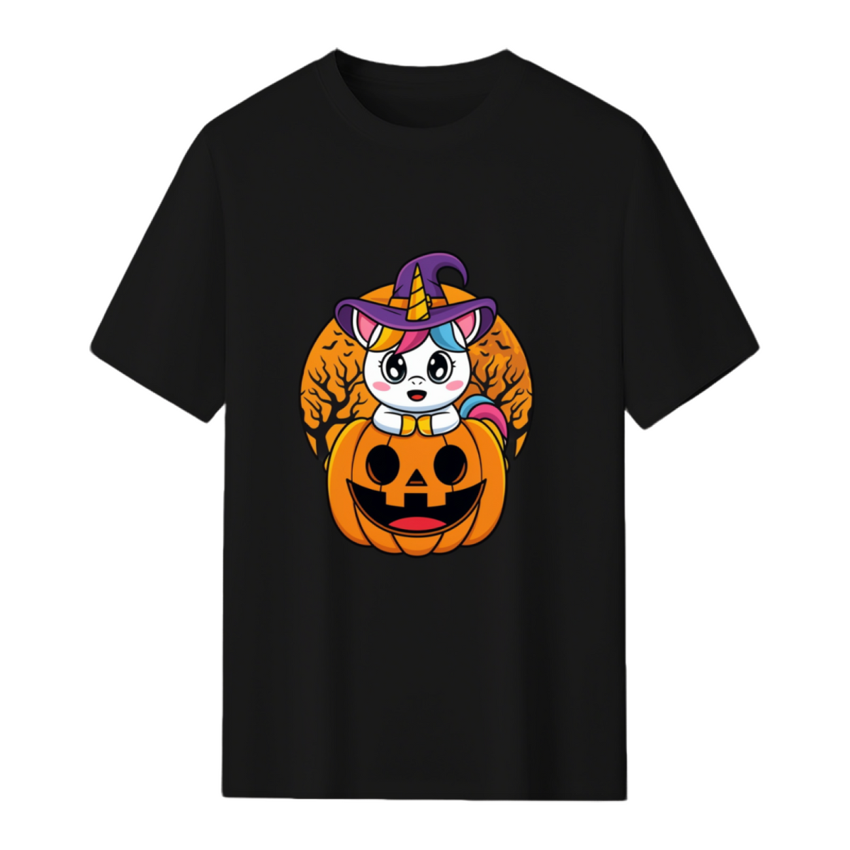 Cute Unicorn WItchy Jack O Lantern Pumpkin Halloween T-Shirt