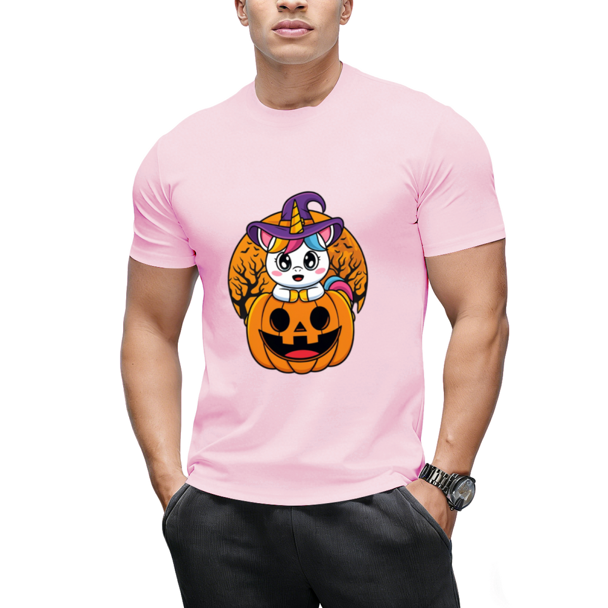 Cute Unicorn WItchy Jack O Lantern Pumpkin Halloween T-Shirt