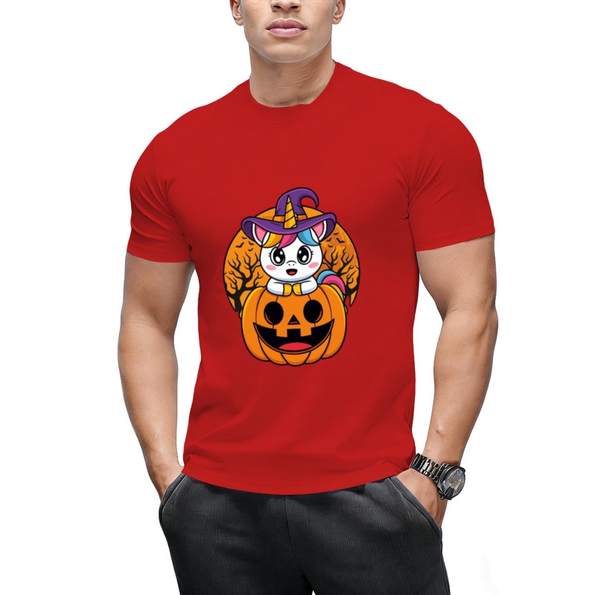 Cute Unicorn WItchy Jack O Lantern Pumpkin Halloween T-Shirt