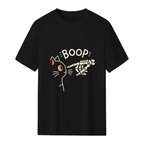 Black Cat Skeleton Hand Boop Halloween T-Shirt