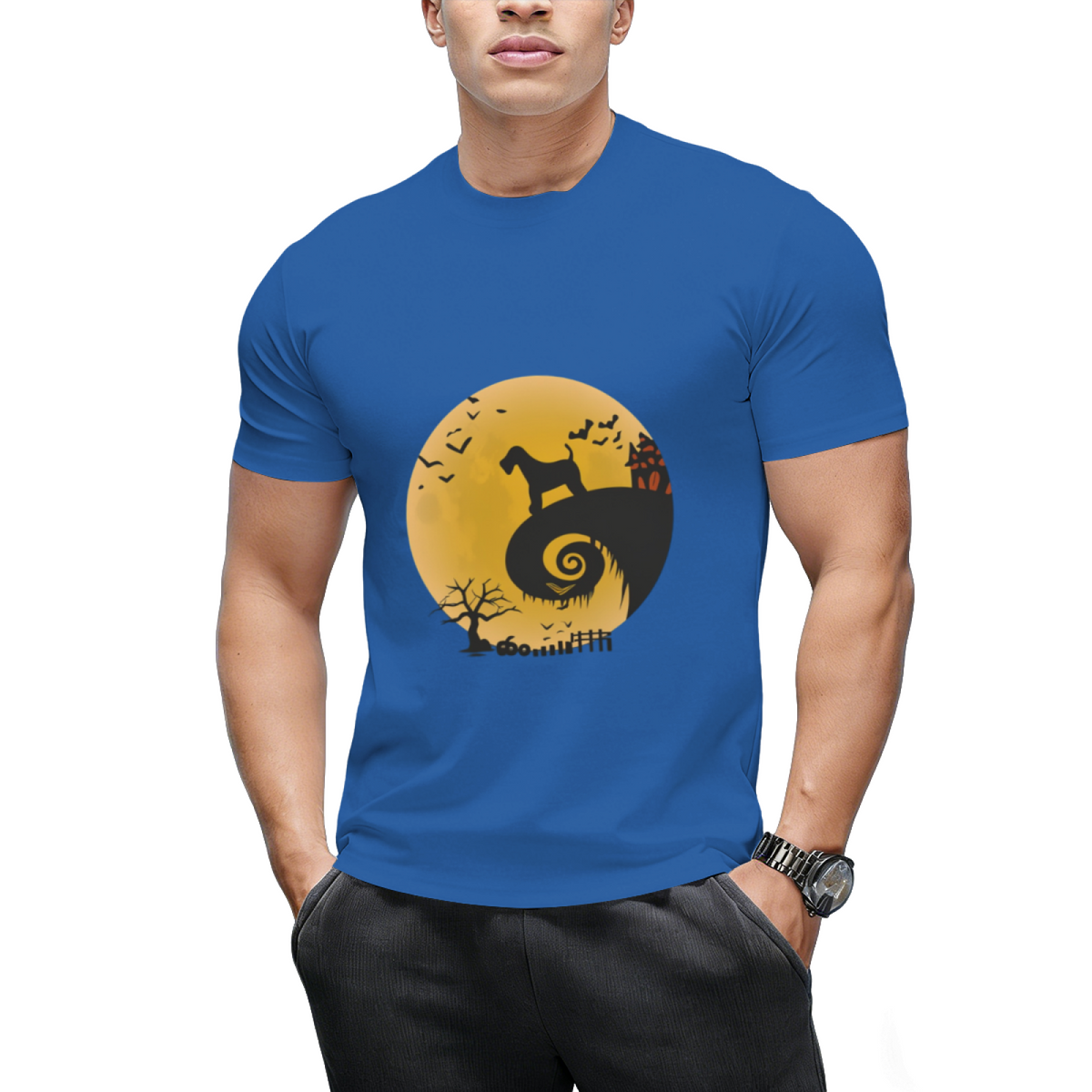 Airedale Terrier Dog Shirt And Moon Funny Halloween Costume T-Shirt