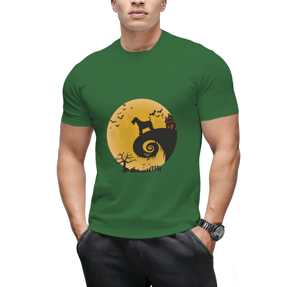 Airedale Terrier Dog Shirt And Moon Funny Halloween Costume T-Shirt