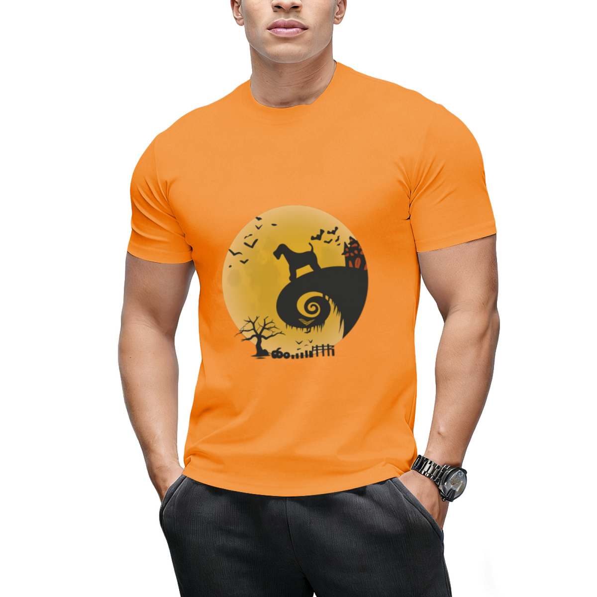 Airedale Terrier Dog Shirt And Moon Funny Halloween Costume T-Shirt