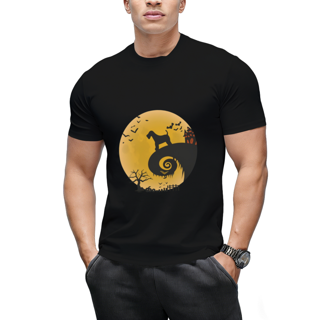 Airedale Terrier Dog Shirt And Moon Funny Halloween Costume T-Shirt