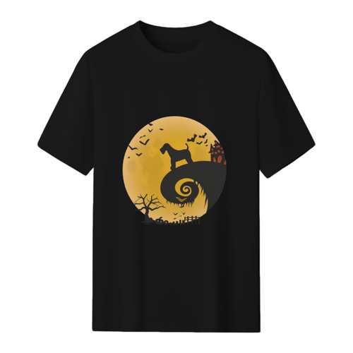Airedale Terrier Dog Shirt And Moon Funny Halloween Costume T-Shirt