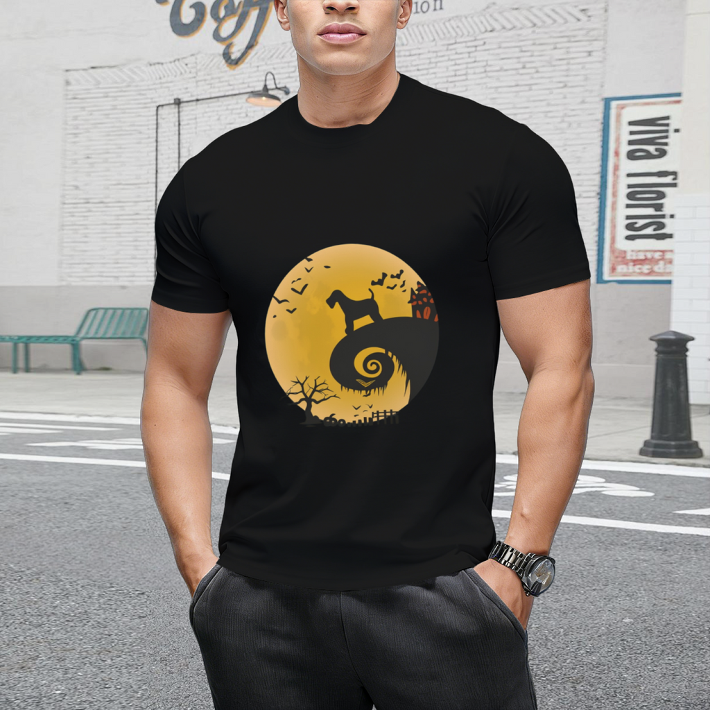 Airedale Terrier Dog Shirt And Moon Funny Halloween Costume T-Shirt