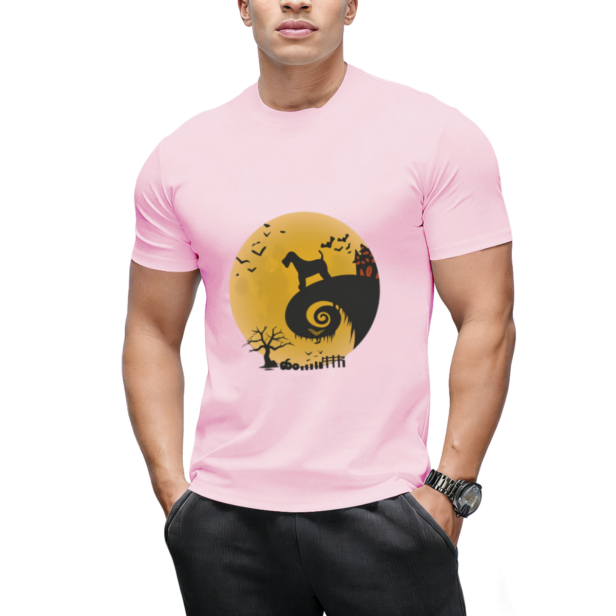 Airedale Terrier Dog Shirt And Moon Funny Halloween Costume T-Shirt