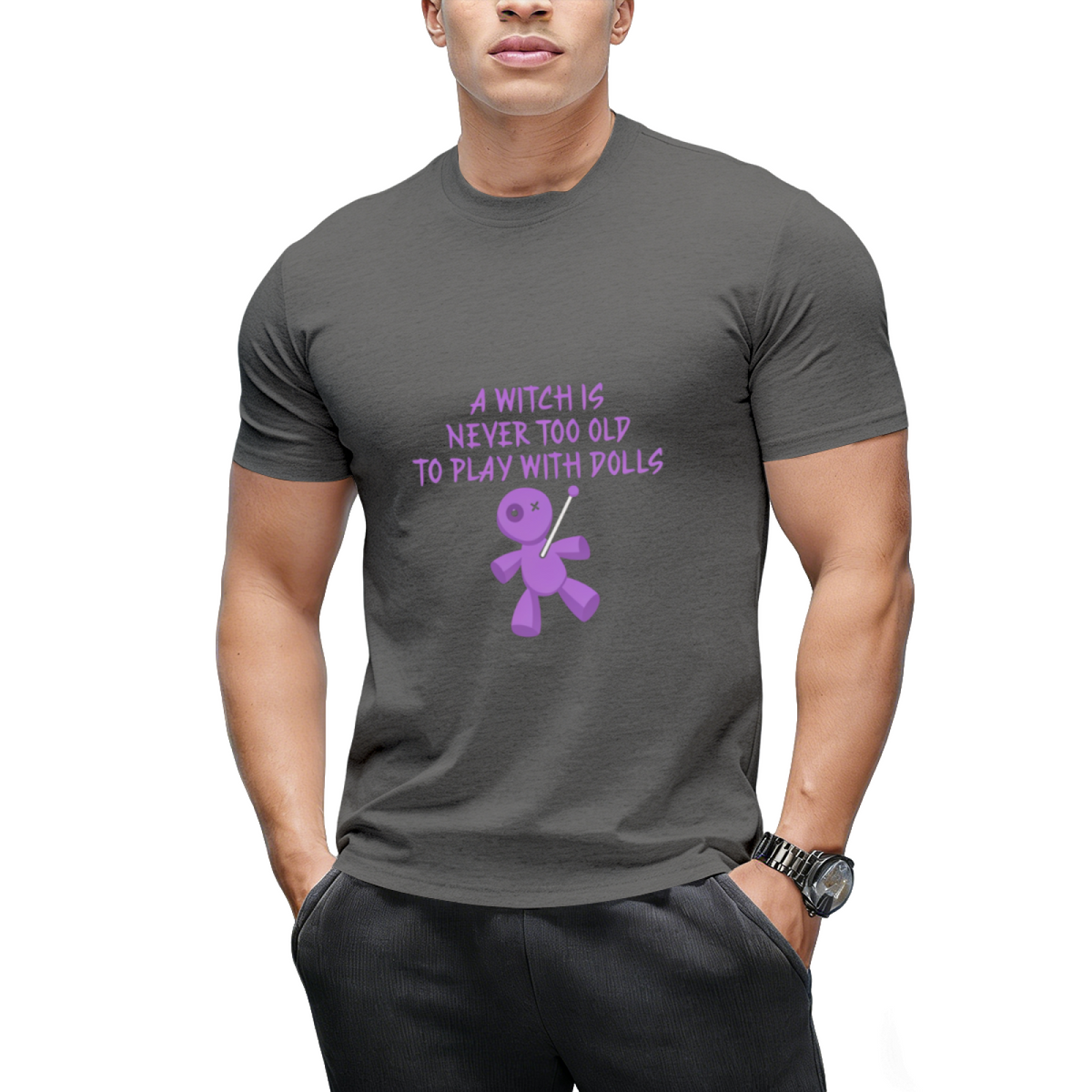 A Witch is Never Too Old To Play With Dolls cheeky Witch T-Shirt