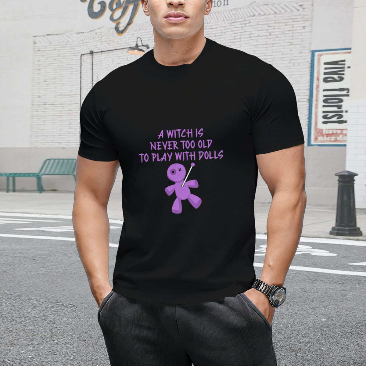 A Witch is Never Too Old To Play With Dolls cheeky Witch T-Shirt