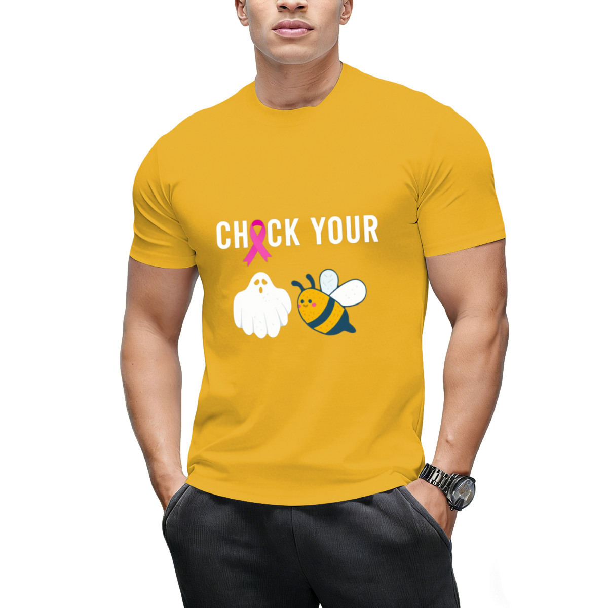 Check Your Boo Bees Shirt Funny Breast Cancer Halloween Gift T-Shirt
