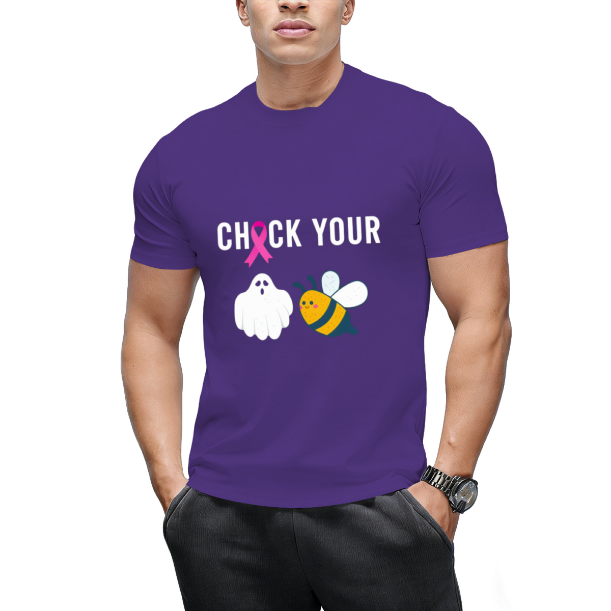 Check Your Boo Bees Shirt Funny Breast Cancer Halloween Gift T-Shirt