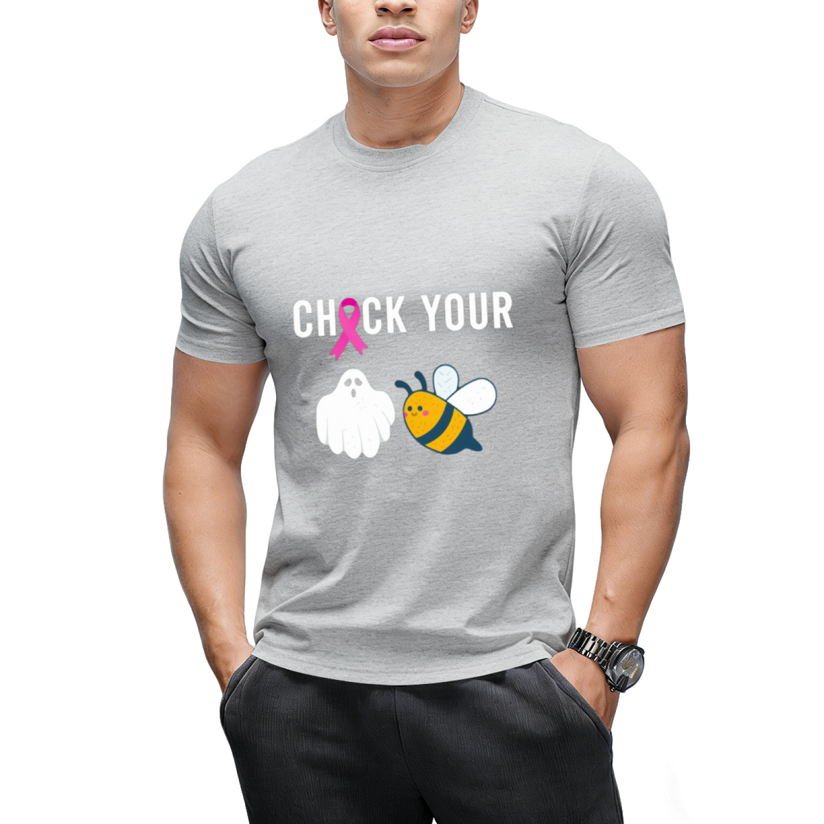 Check Your Boo Bees Shirt Funny Breast Cancer Halloween Gift T-Shirt