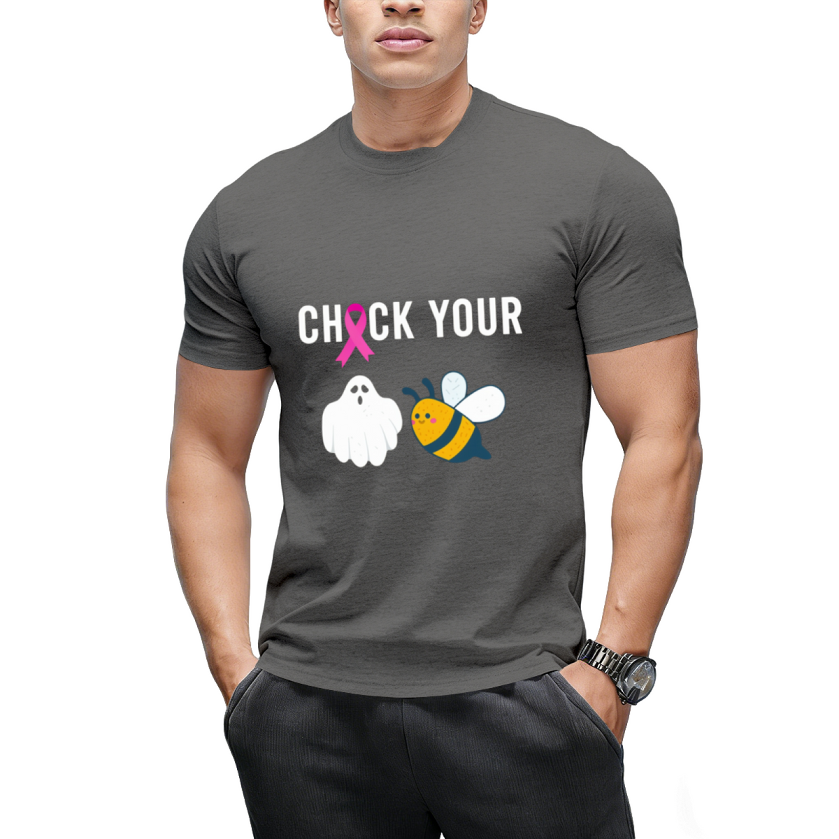 Check Your Boo Bees Shirt Funny Breast Cancer Halloween Gift T-Shirt