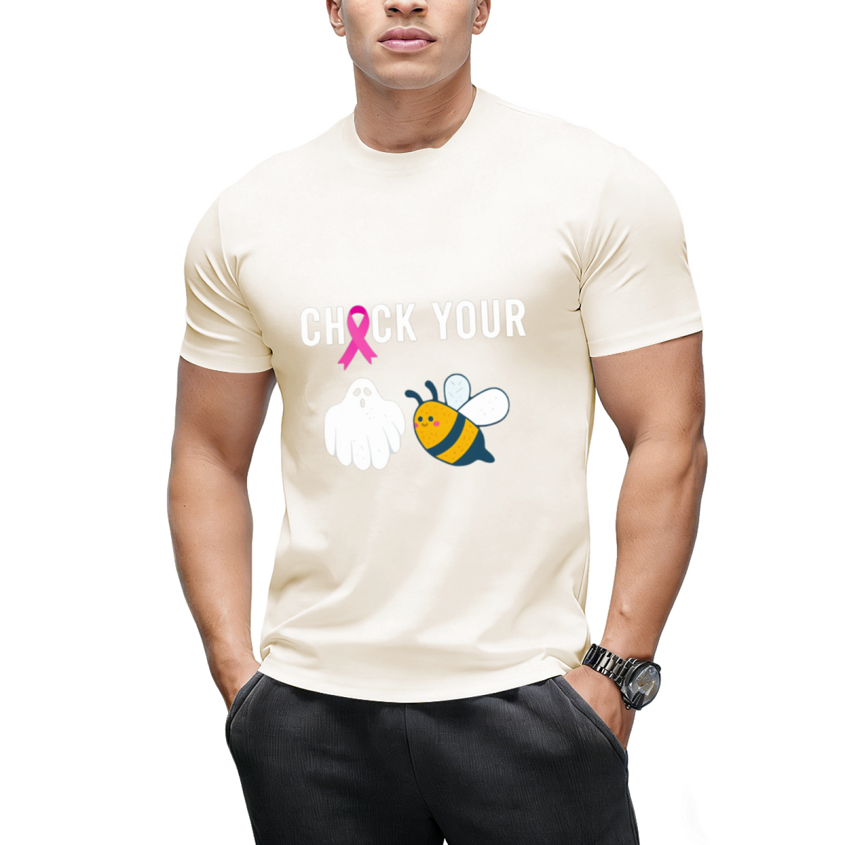 Check Your Boo Bees Shirt Funny Breast Cancer Halloween Gift T-Shirt