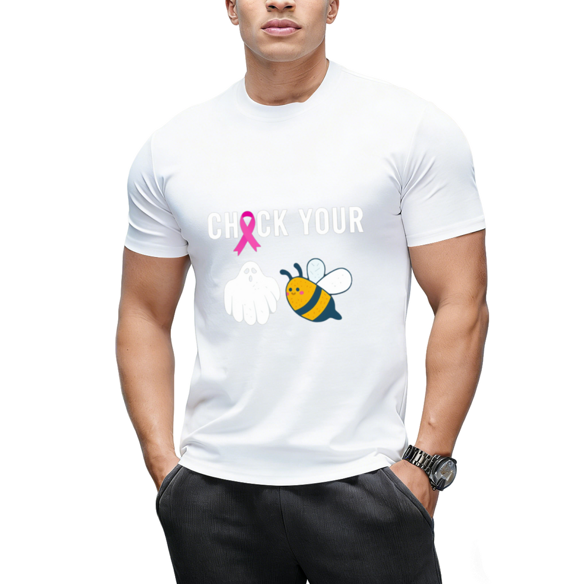 Check Your Boo Bees Shirt Funny Breast Cancer Halloween Gift T-Shirt