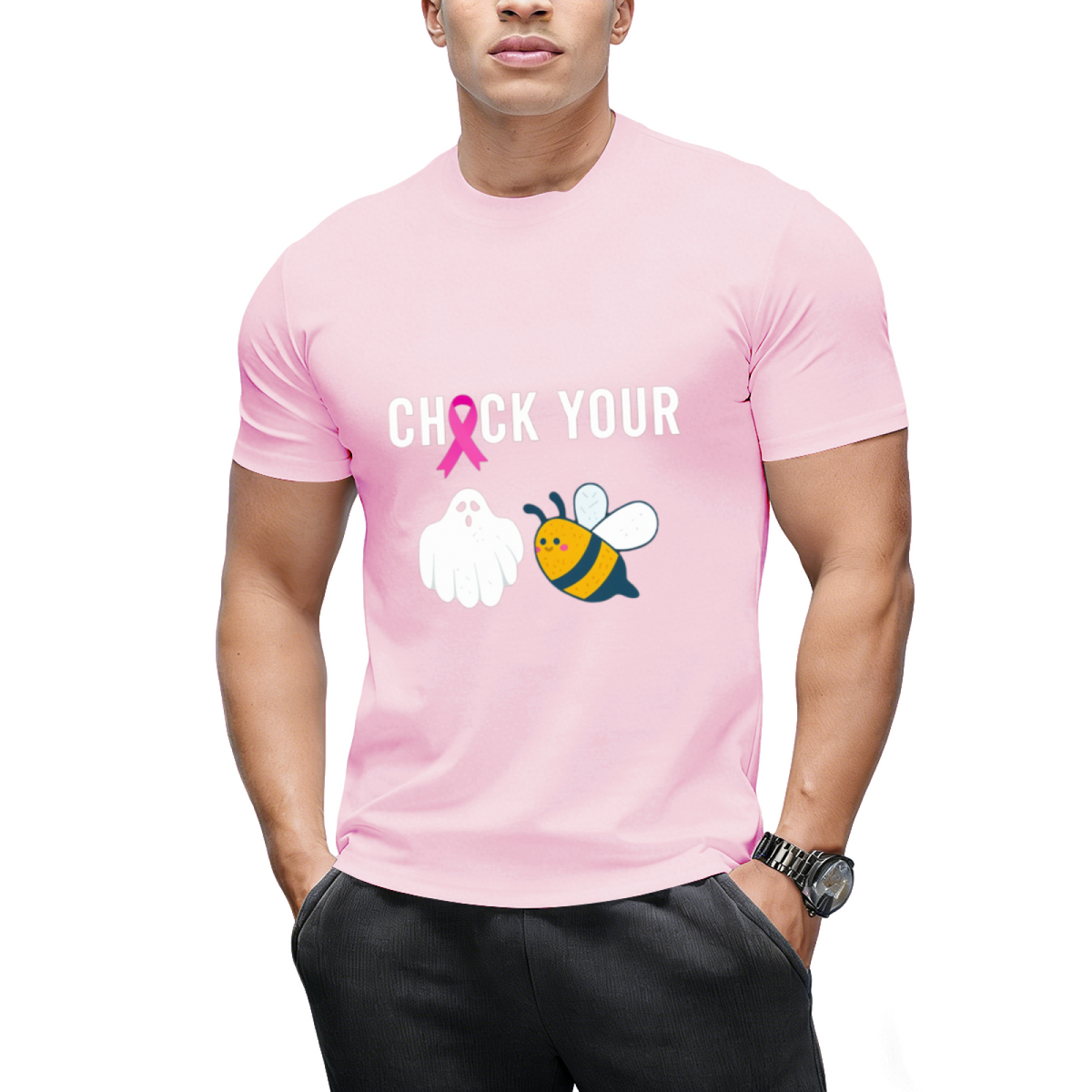 Check Your Boo Bees Shirt Funny Breast Cancer Halloween Gift T-Shirt