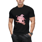 Cute Axolotl Witch Flying On A Broom T-Shirt
