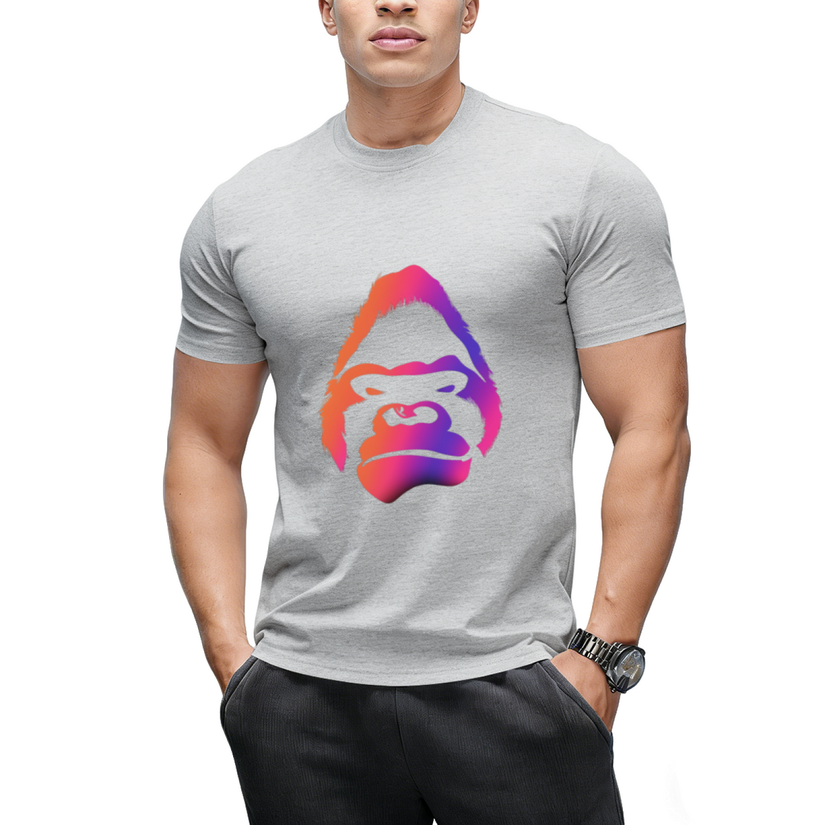 Gorilla Face Halloween Spooky Graffity T-Shirt