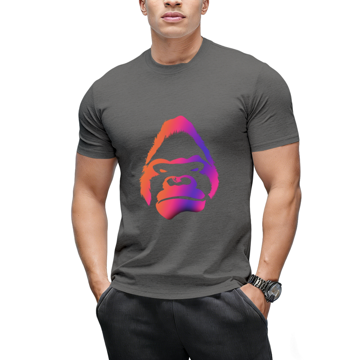 Gorilla Face Halloween Spooky Graffity T-Shirt