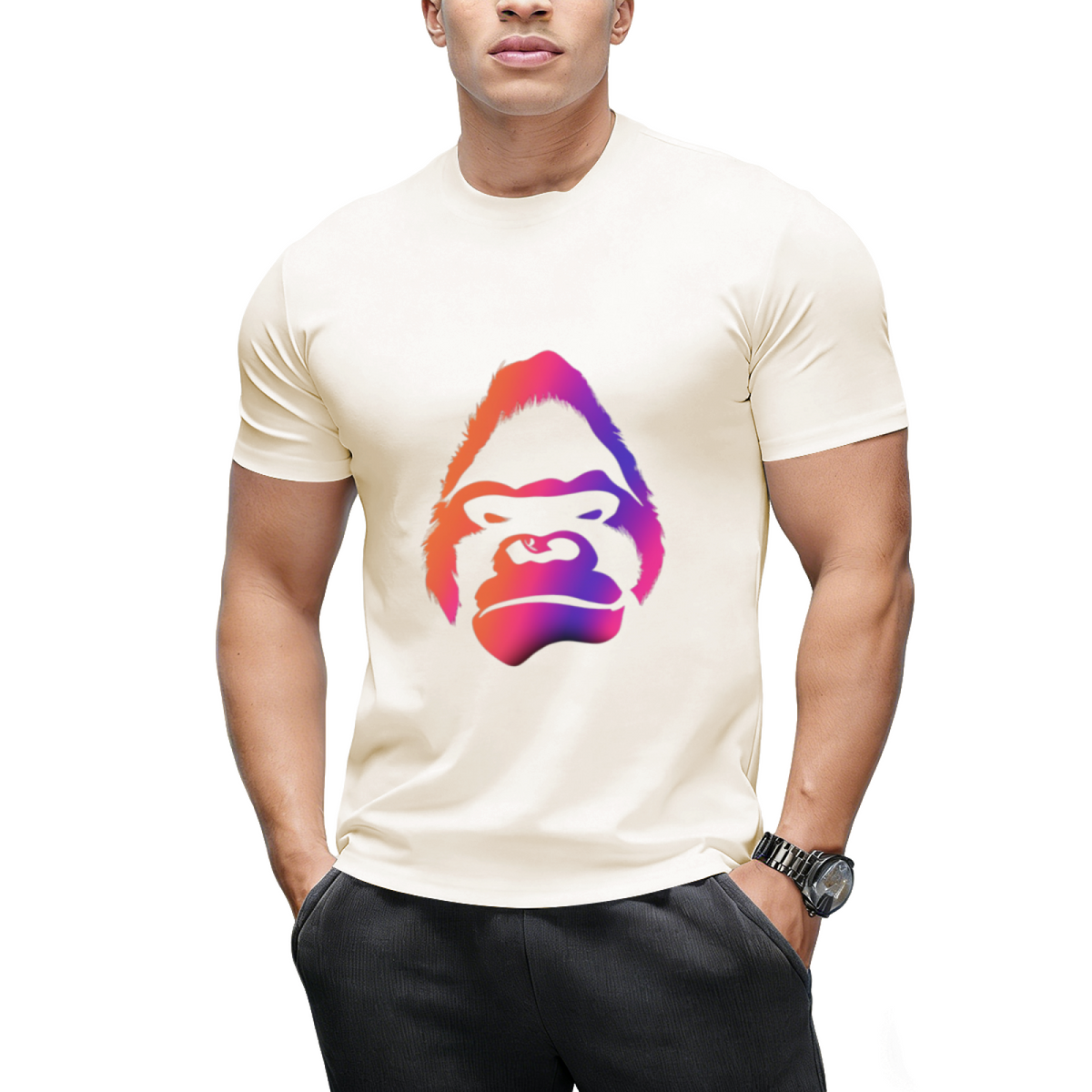 Gorilla Face Halloween Spooky Graffity T-Shirt