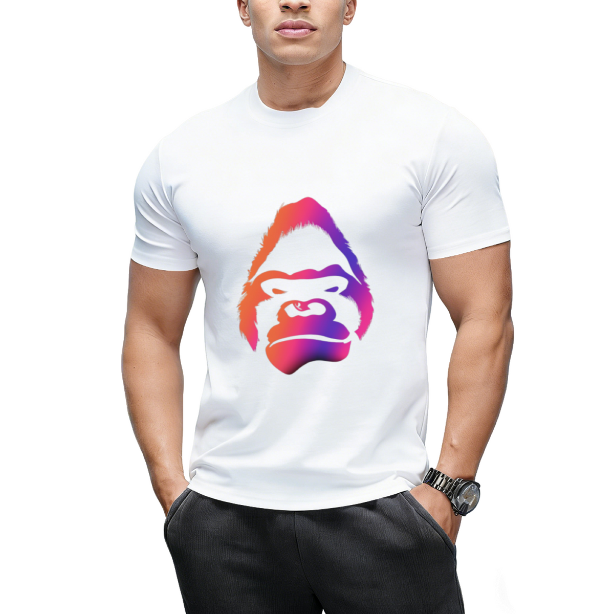 Gorilla Face Halloween Spooky Graffity T-Shirt