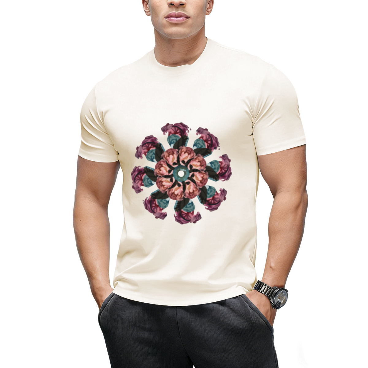gothic flowers mandala T-Shirt