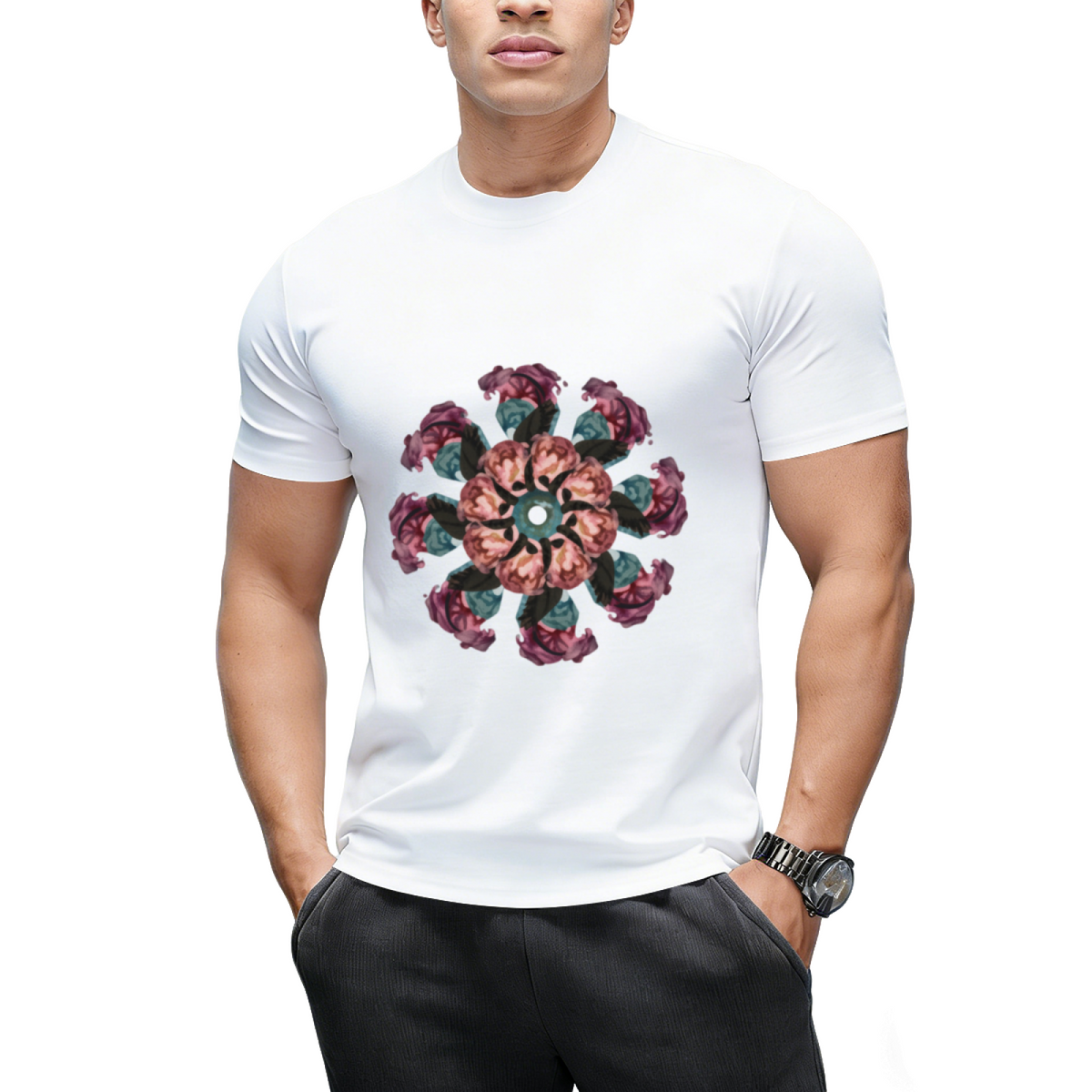 gothic flowers mandala T-Shirt