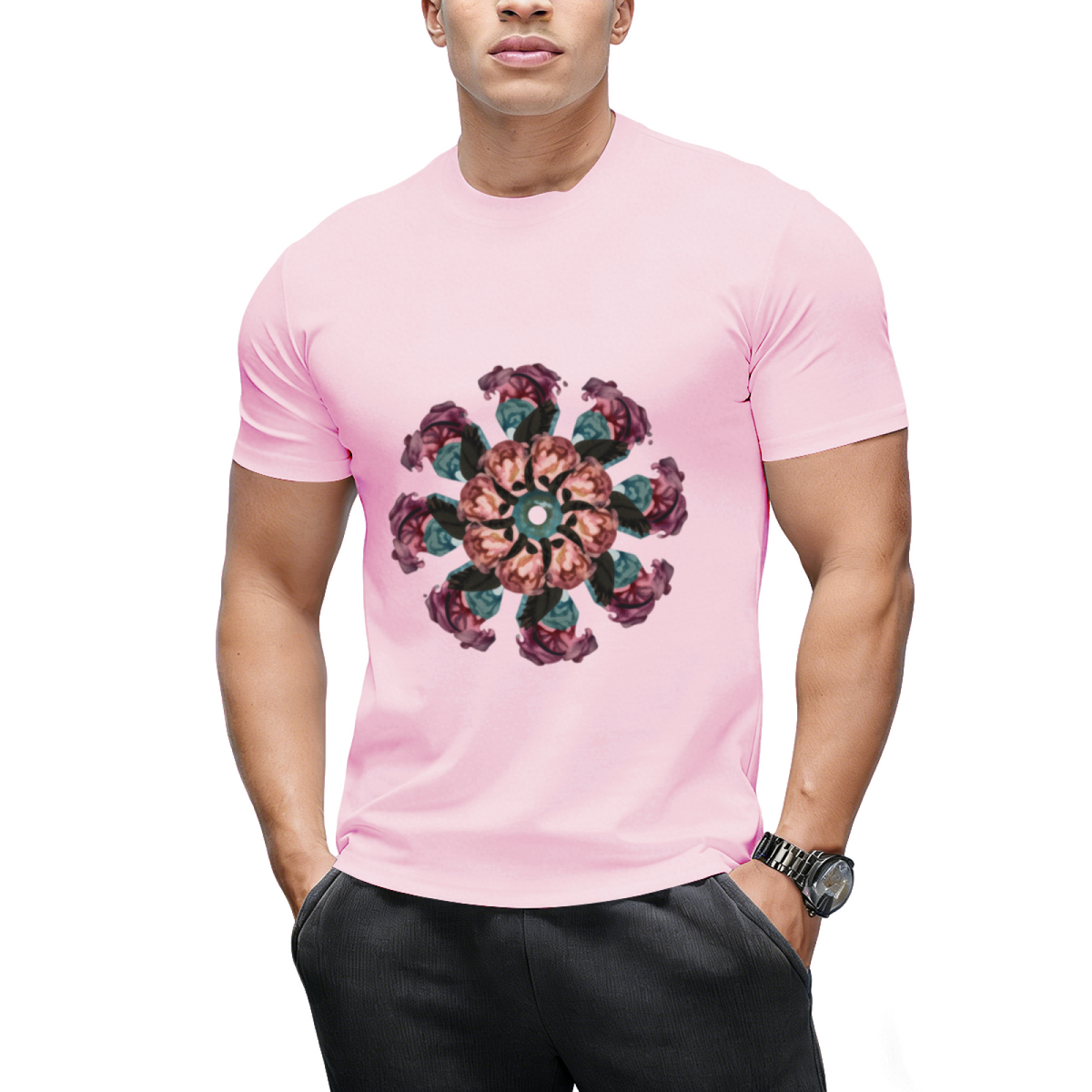 gothic flowers mandala T-Shirt