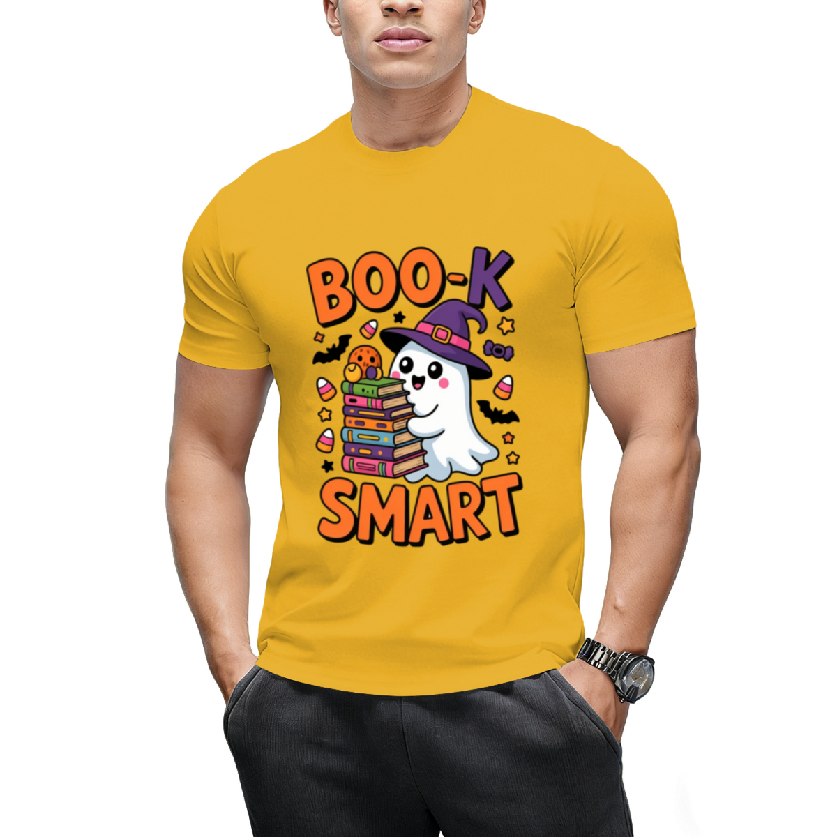 Book Smart Ghost – Cute Kawaii School Halloween T-Shirt