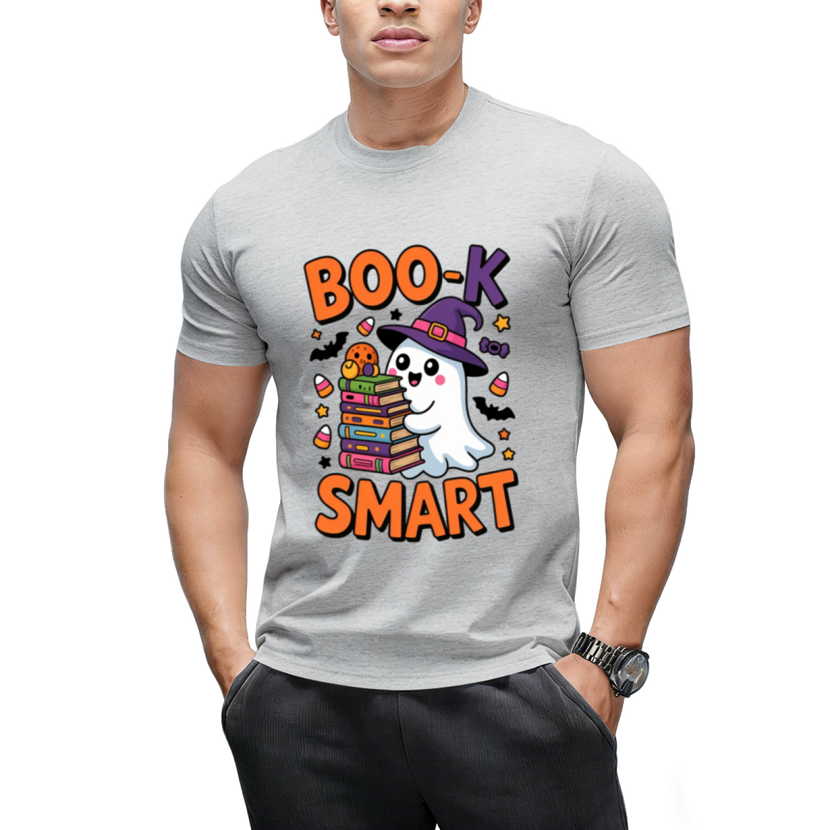 Book Smart Ghost – Cute Kawaii School Halloween T-Shirt
