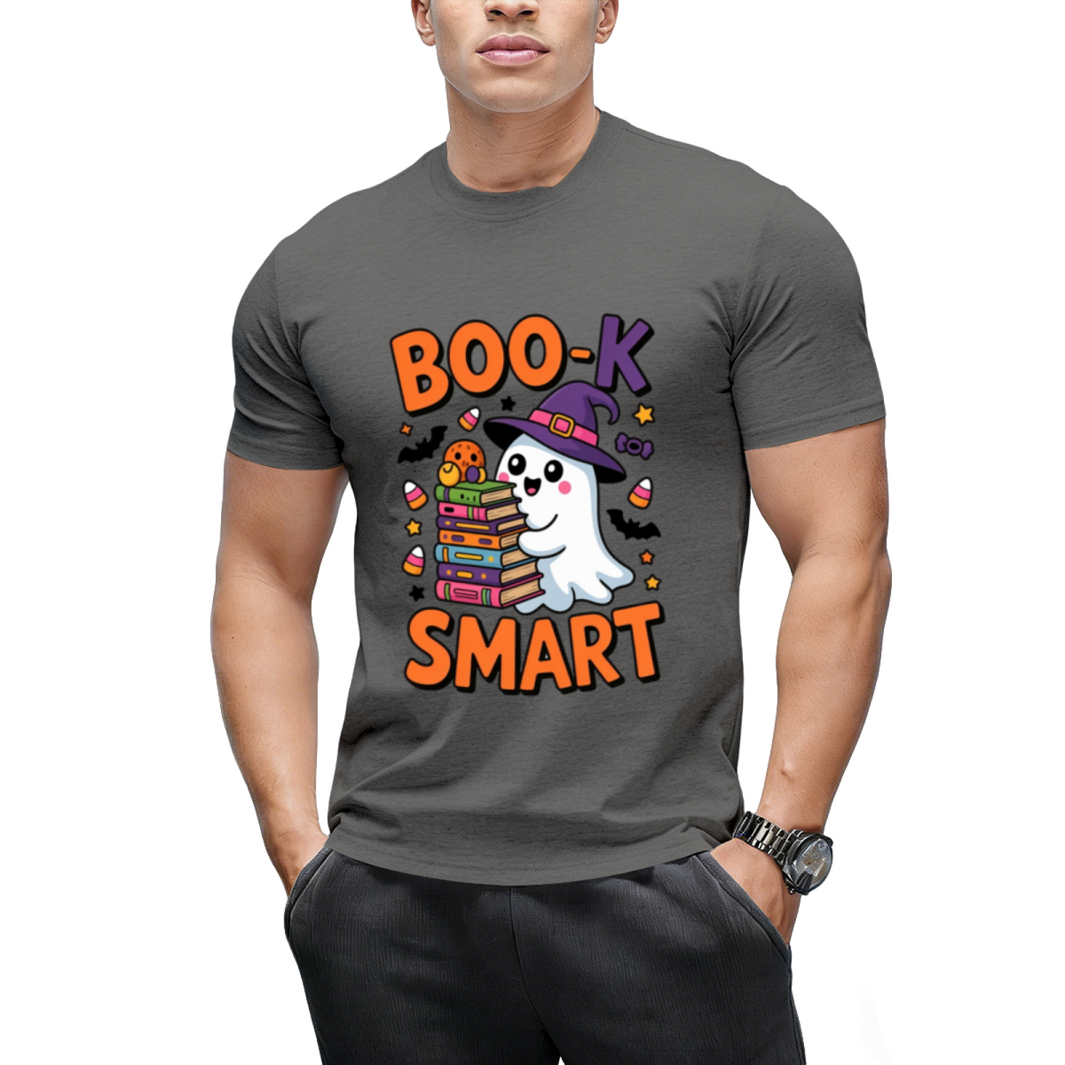 Book Smart Ghost – Cute Kawaii School Halloween T-Shirt