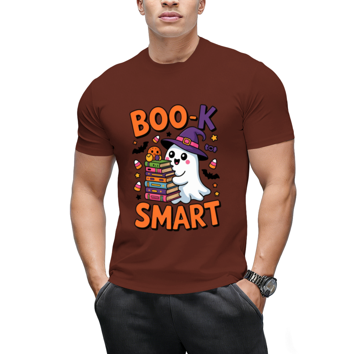 Book Smart Ghost – Cute Kawaii School Halloween T-Shirt