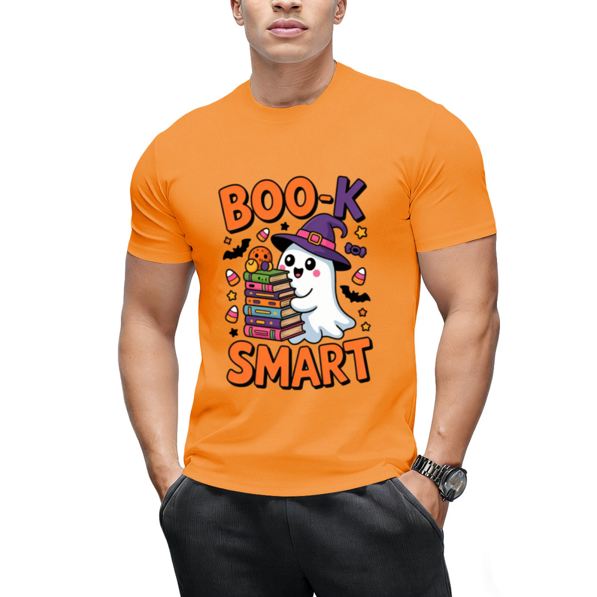 Book Smart Ghost – Cute Kawaii School Halloween T-Shirt