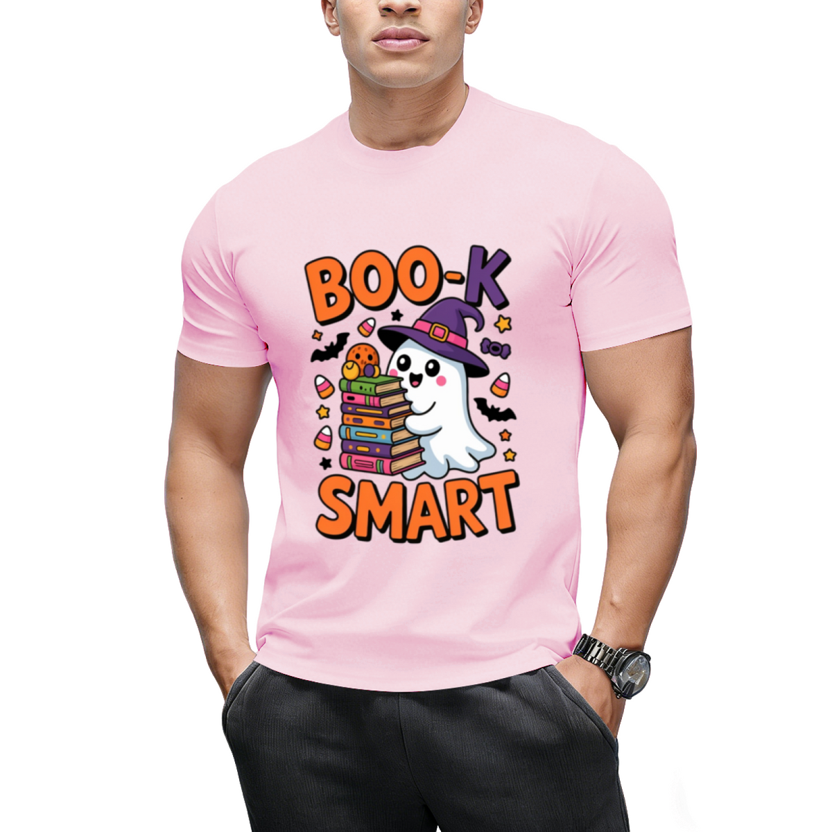 Book Smart Ghost – Cute Kawaii School Halloween T-Shirt