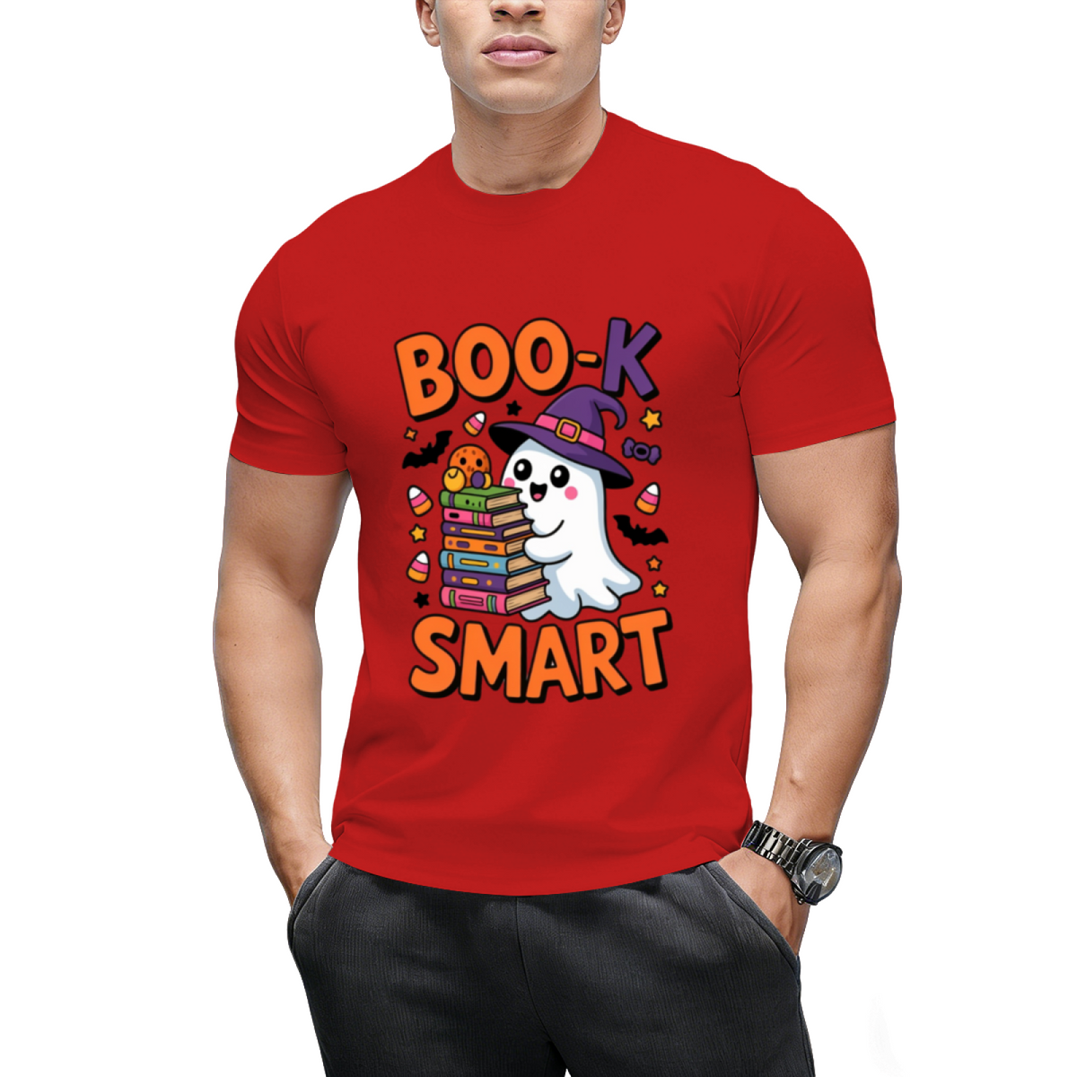 Book Smart Ghost – Cute Kawaii School Halloween T-Shirt